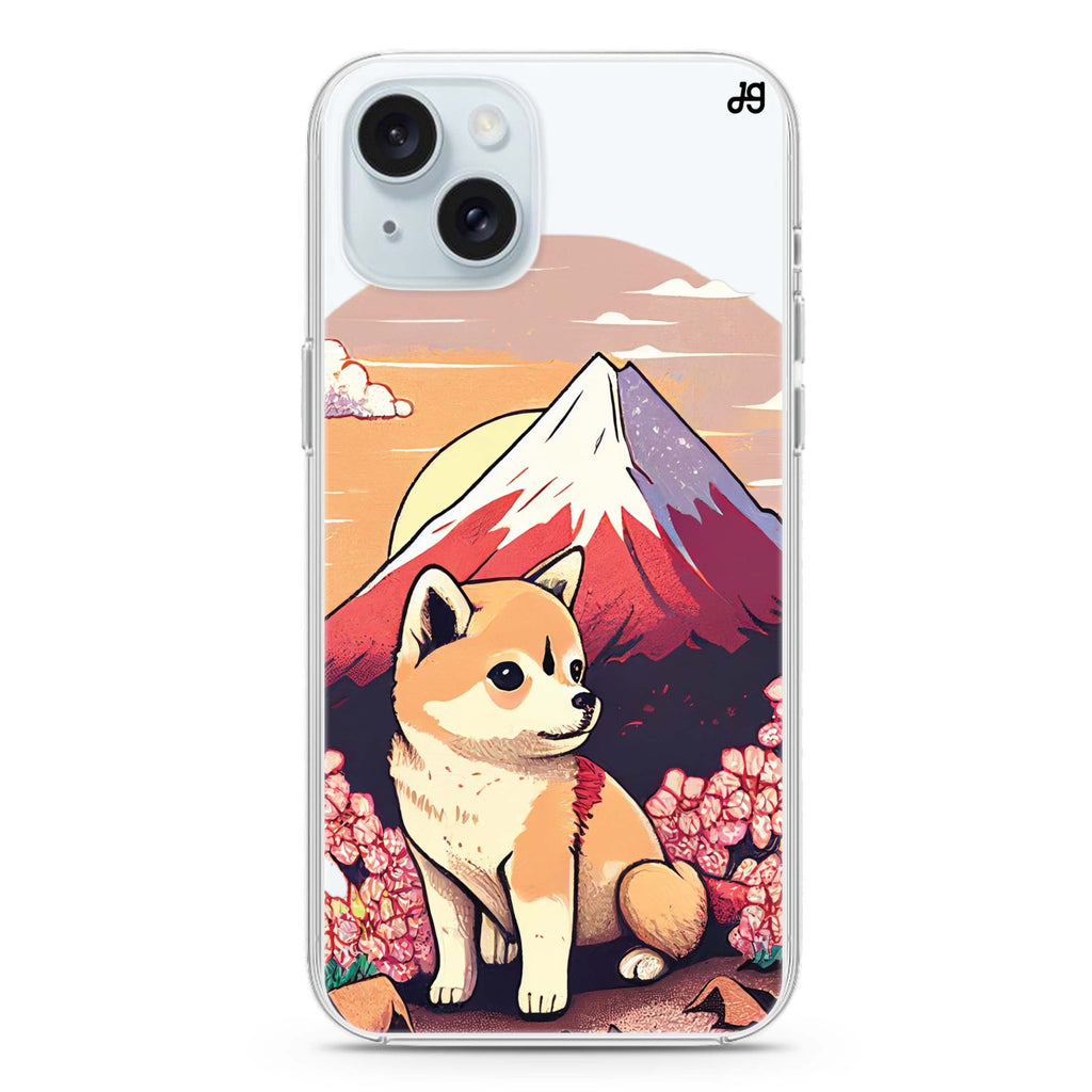 Shiba Inu & Fuji Mountain iPhone 15 水晶透明保護殼