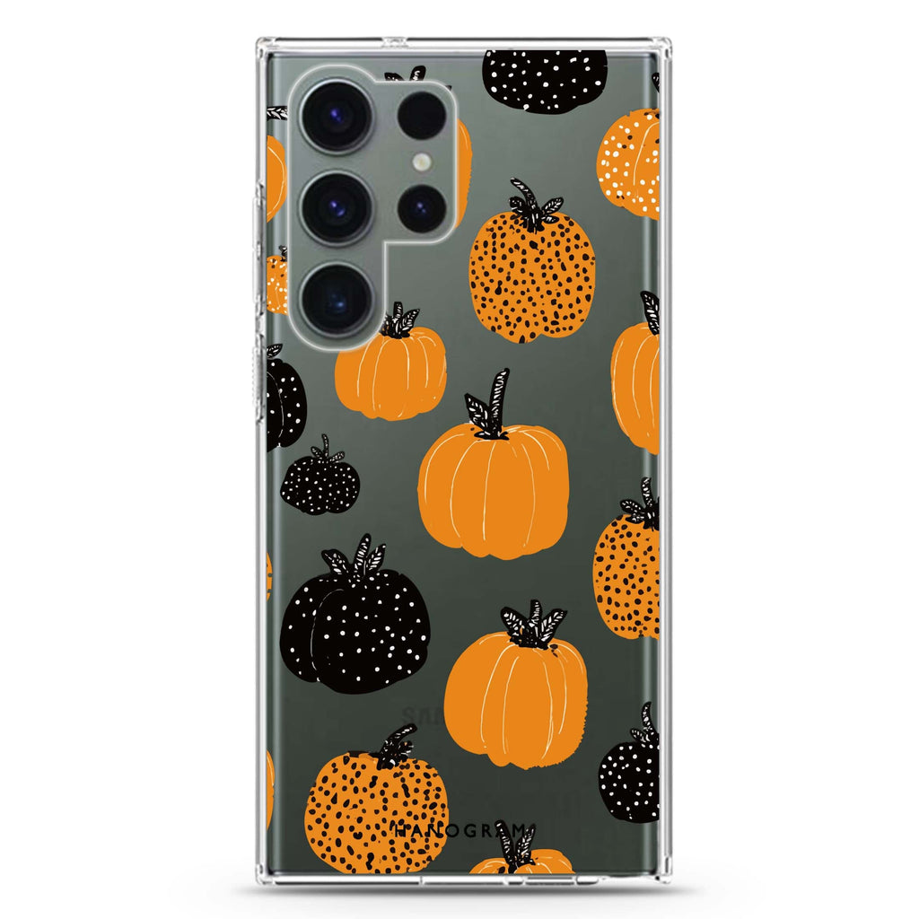 Pumpkin Parade Samsung Galaxy Ultra 透明保護殼，適用 S26/S25/S24/S23 Ultra，圖1