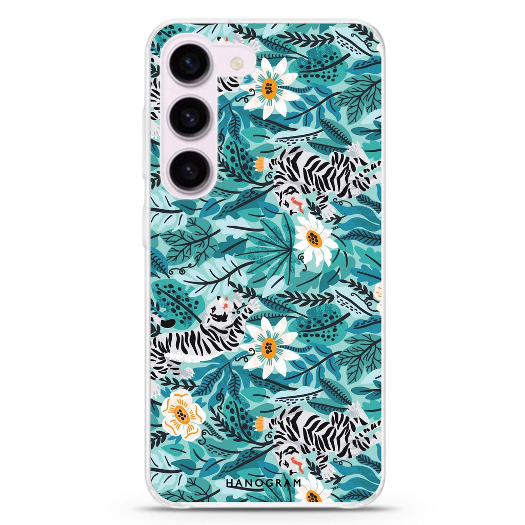 Tiger & Floral Samsung Galaxy 水晶透明保護殼