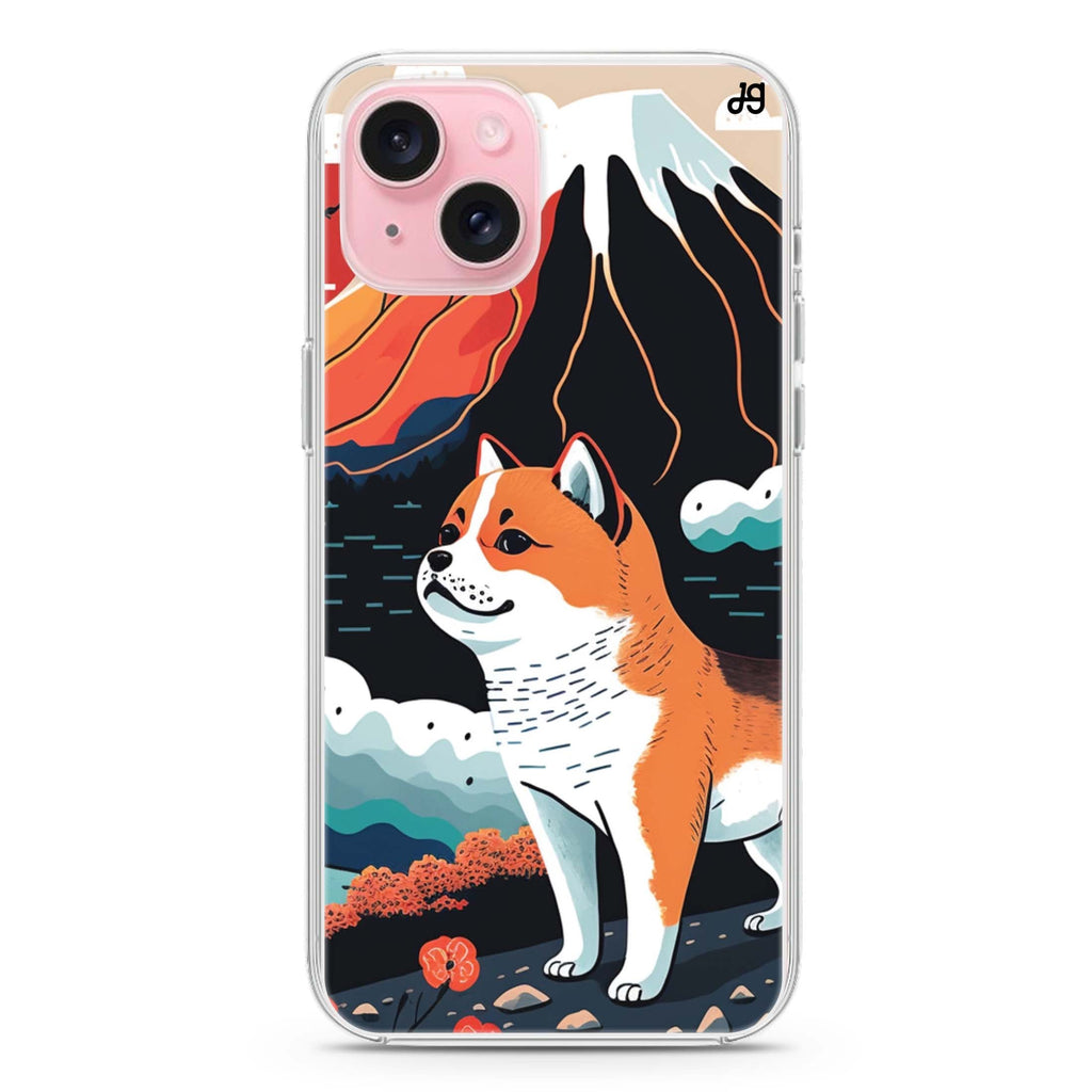 Shiba Inu with Fuji Mountain iPhone 15 Magsafe 兼容水晶透明保護殼