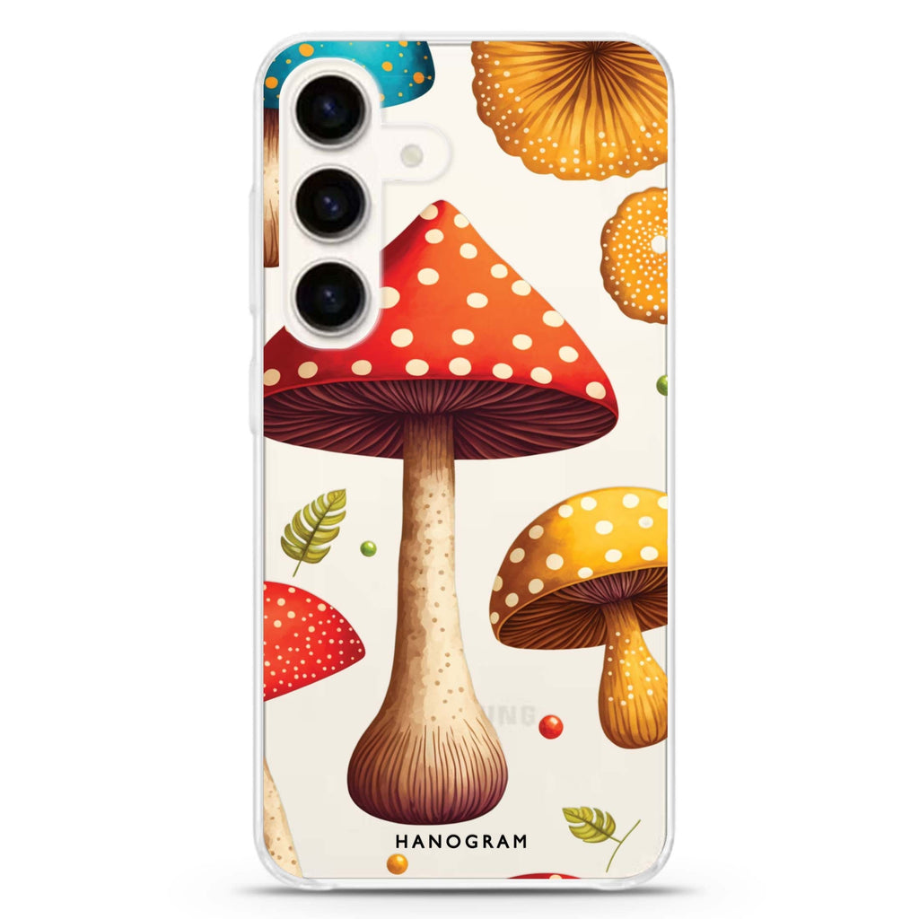 Mushroom time Samsung Galaxy S26/S25/S24 水晶透明保護殼正面展示