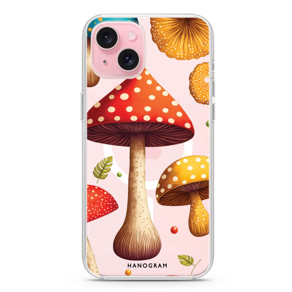 Mushroom time iPhone 15 Plus Magsafe 兼容水晶透明保護殼
