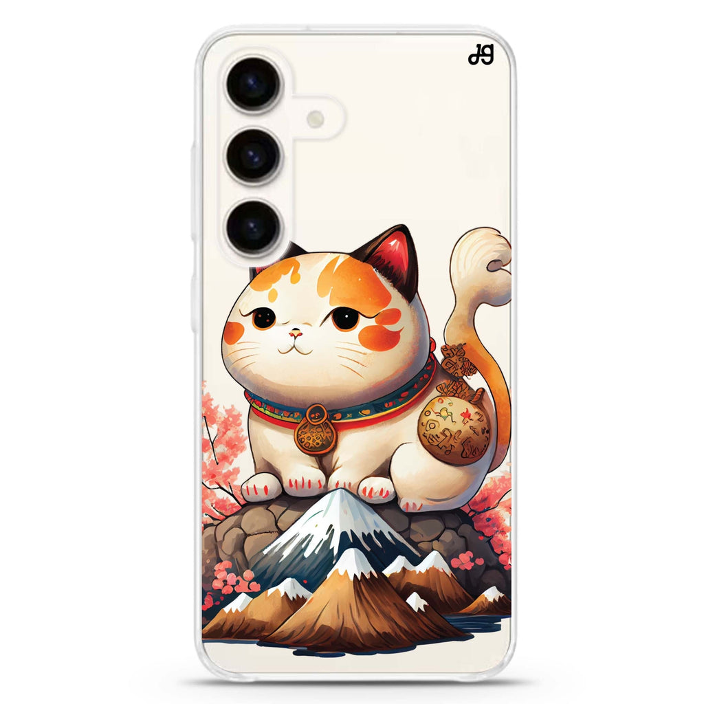 Kawaii Cat Samsung Galaxy S26/S25/S24 水晶透明保護殼正面展示