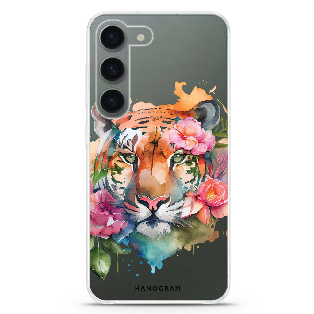 Floral Tiger Samsung Galaxy 水晶透明保護殼