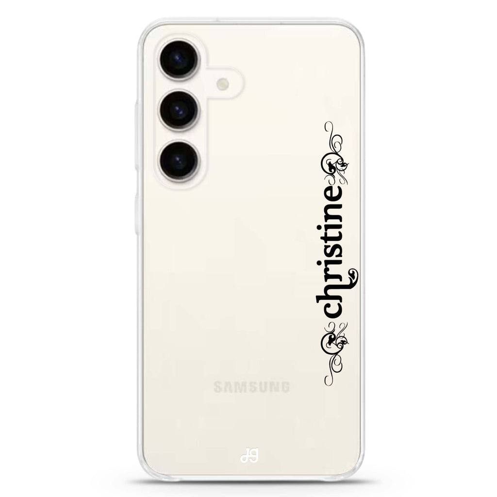 Grand Custom Name Samsung Galaxy S26/S25/S24 可加名字水晶透明保護殼正面展示