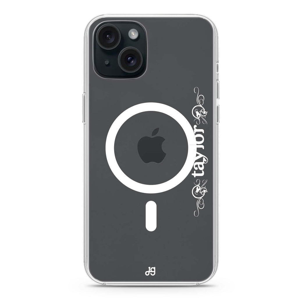 Grand Custom Name iPhone 15 Plus Magsafe 兼容水晶透明保護殼
