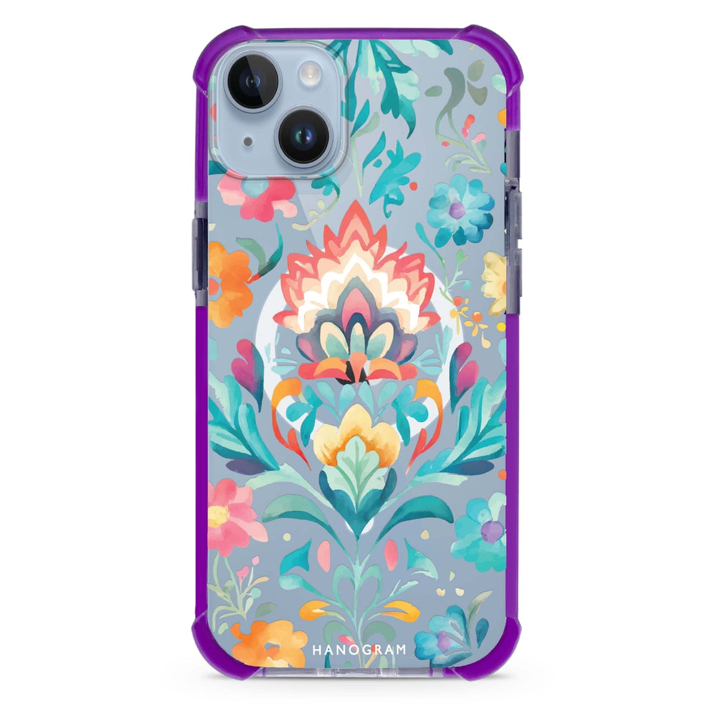 Watercolor Floral iPhone 15 Plus Magsafe 兼容超強防摔保護殼