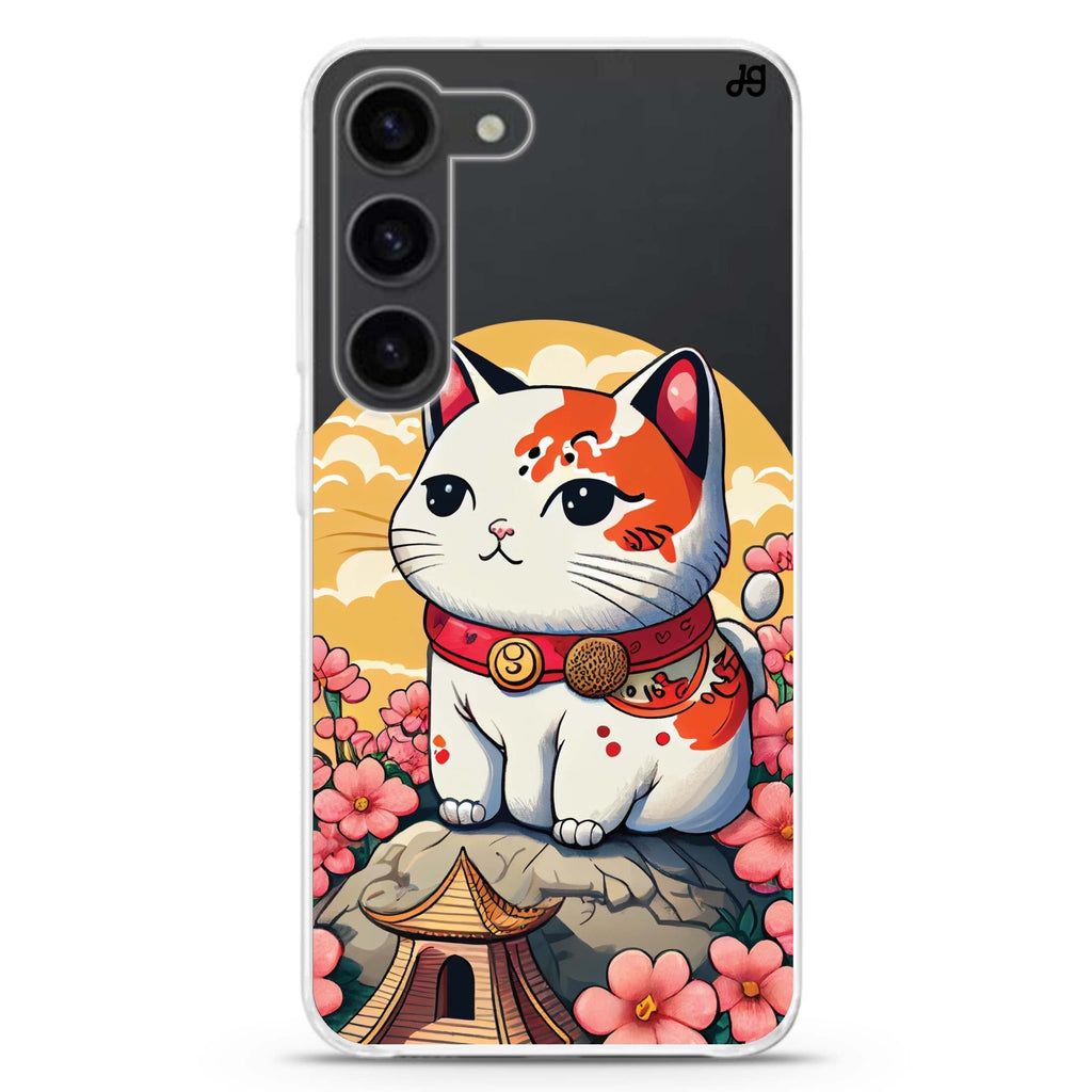 Cat & Flowers Samsung Galaxy 水晶透明保護殼