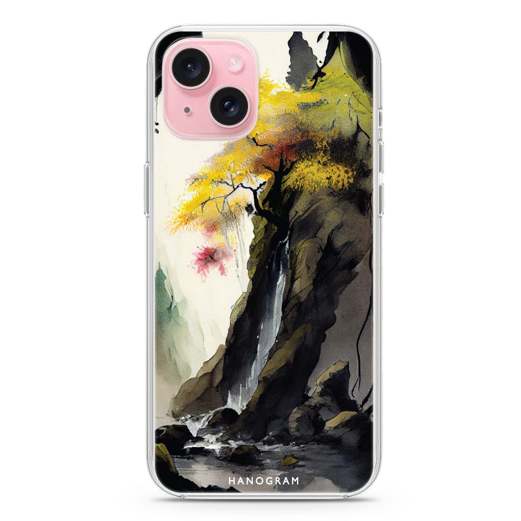 Japanese painting iPhone 15 Plus Magsafe 兼容水晶透明保護殼
