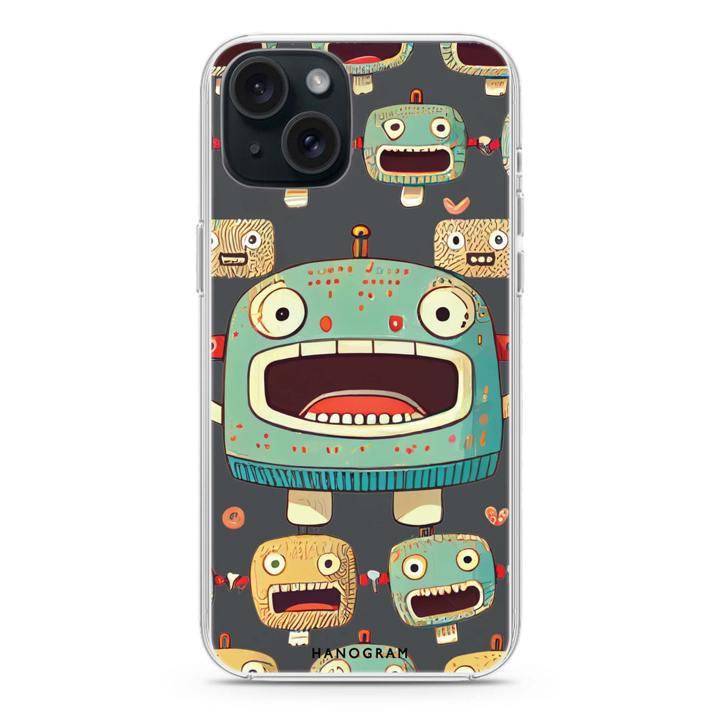 Cute robots iPhone 15 水晶透明保護殼