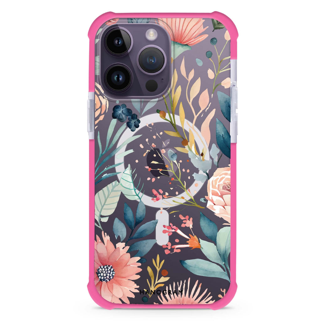 Floral Pattern iPhone Magsafe 兼容超強防摔保護殼