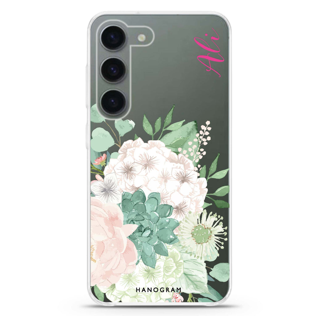 Vintage Flowers Samsung Galaxy 水晶透明保護殼