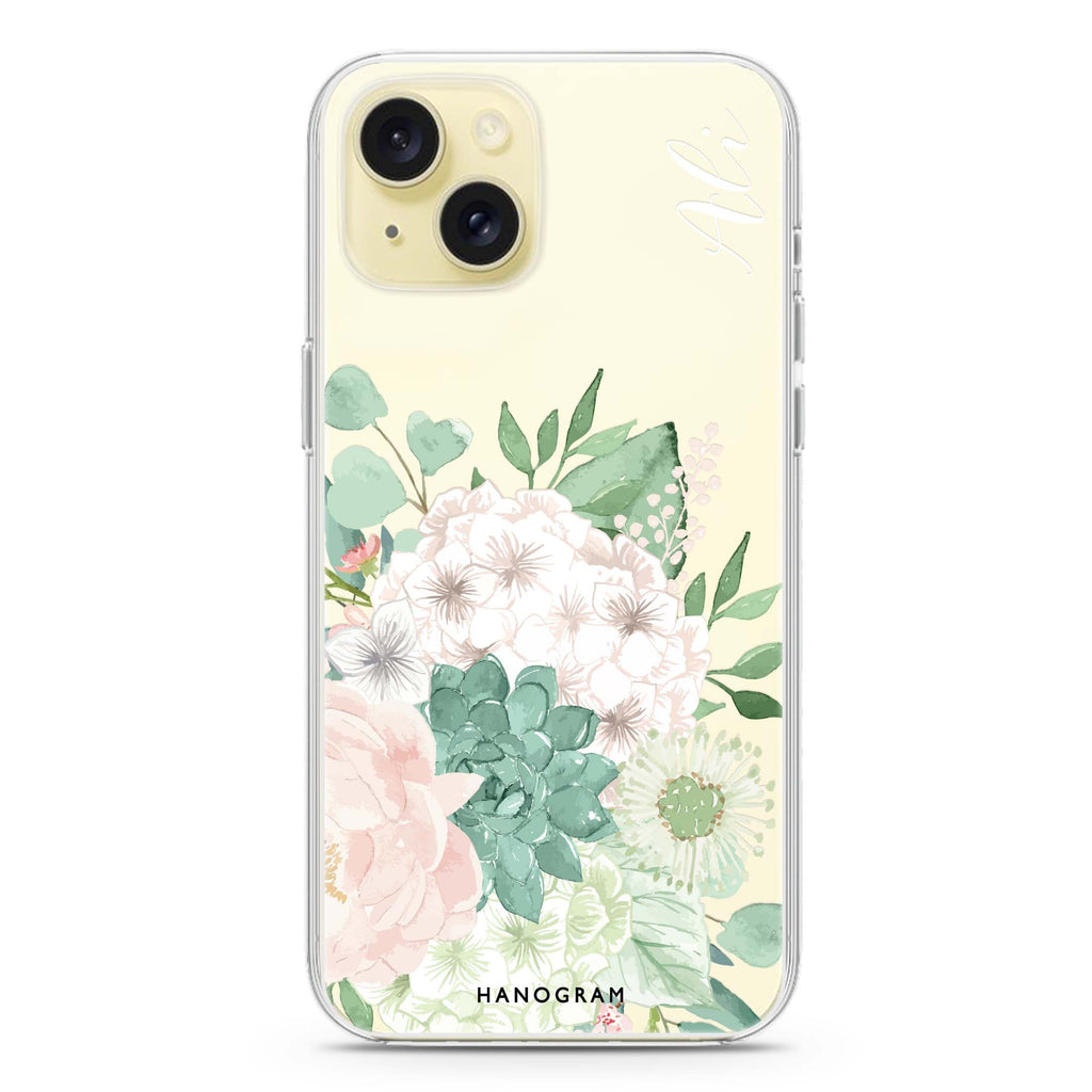 Vintage Flowers iPhone 15 plus 水晶透明保護殼