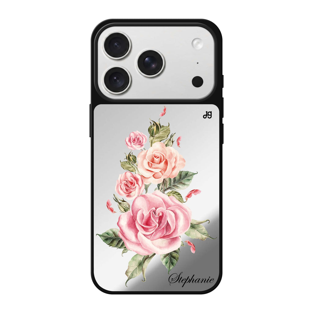 Pink Watercolor Floral 鏡面手機殼