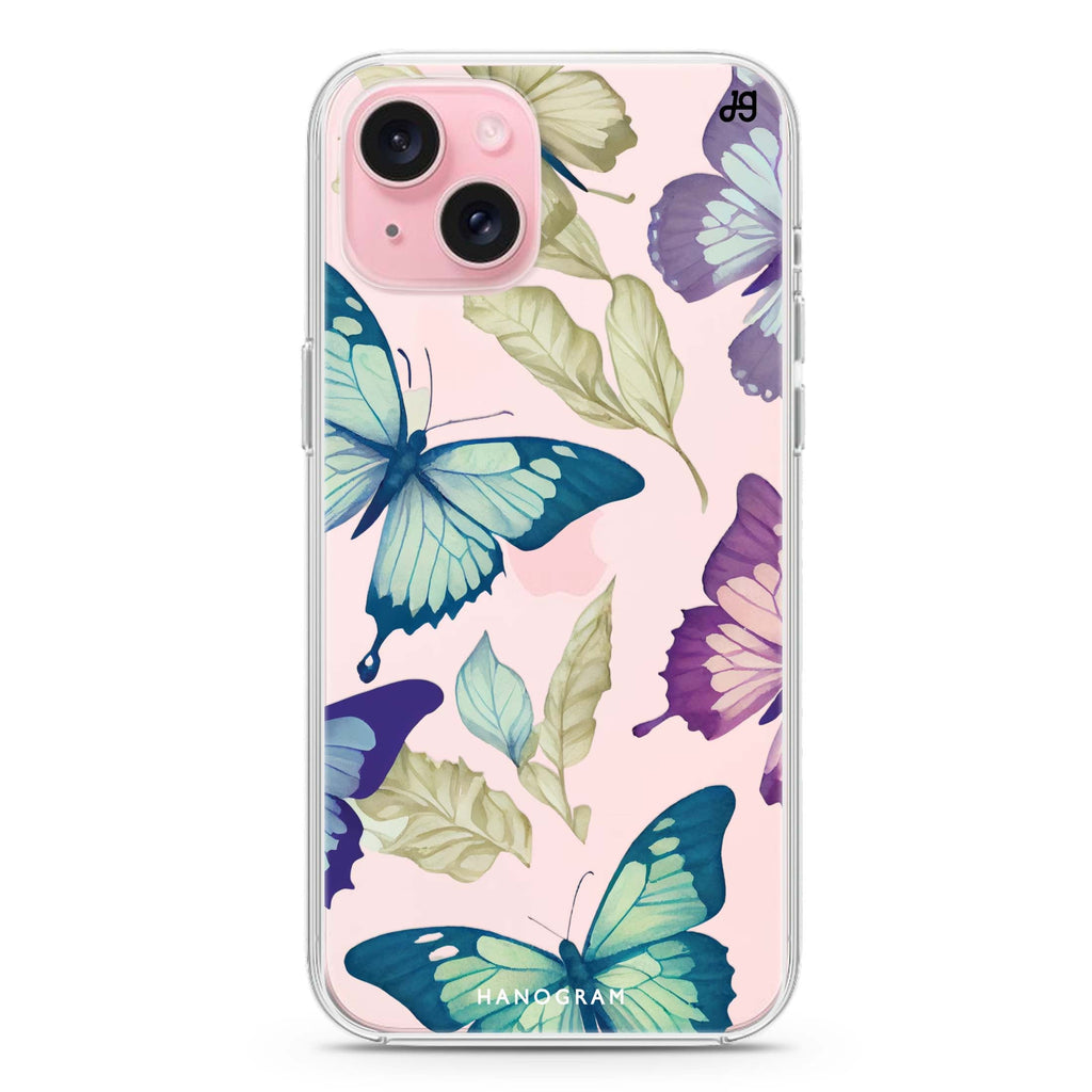 Beautiful Butterfly iPhone 15 水晶透明保護殼