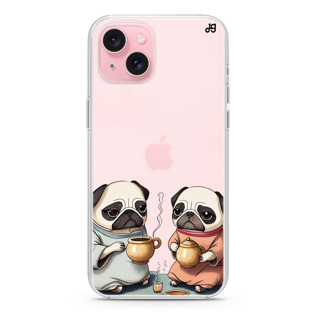 Pug Tea Time iPhone 15 plus 水晶透明保護殼