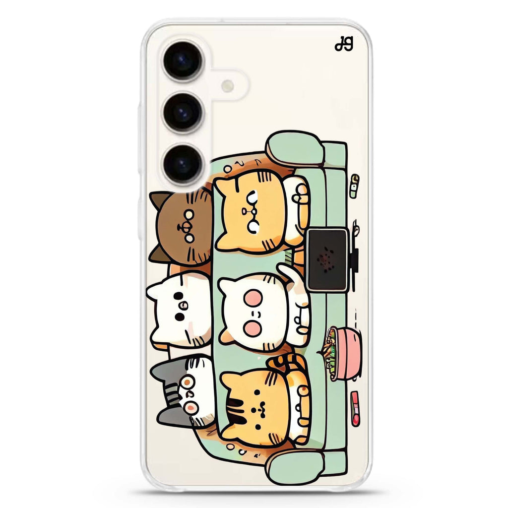 TV Cats Samsung Galaxy S26/S25/S24 水晶透明保護殼正面展示