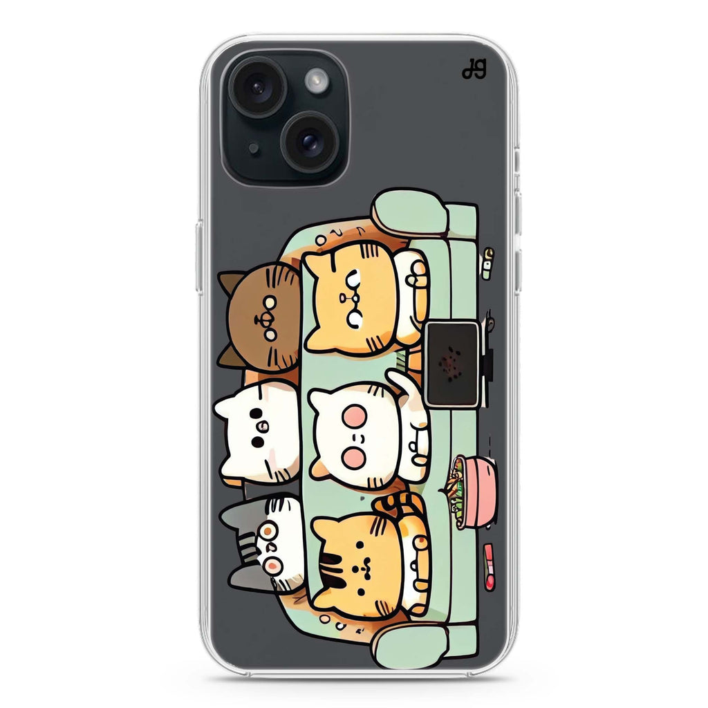 TV Cats iPhone 15 plus 水晶透明保護殼