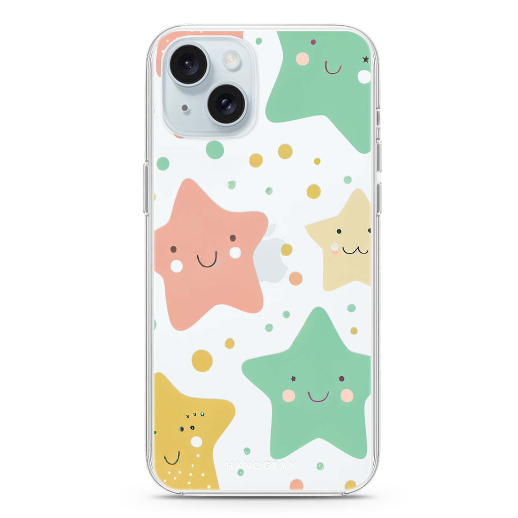 Cute Stars iPhone 15 水晶透明保護殼