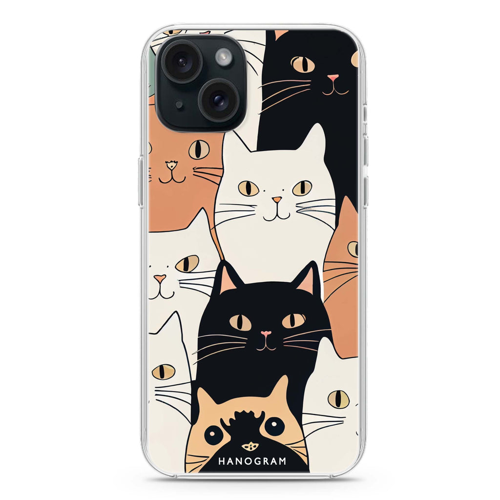 Look Cats iPhone 15 Magsafe 兼容水晶透明保護殼
