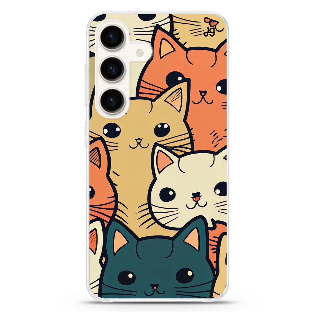 Look Cats II Samsung Galaxy S26/S25/S24 水晶透明保護殼正面展示