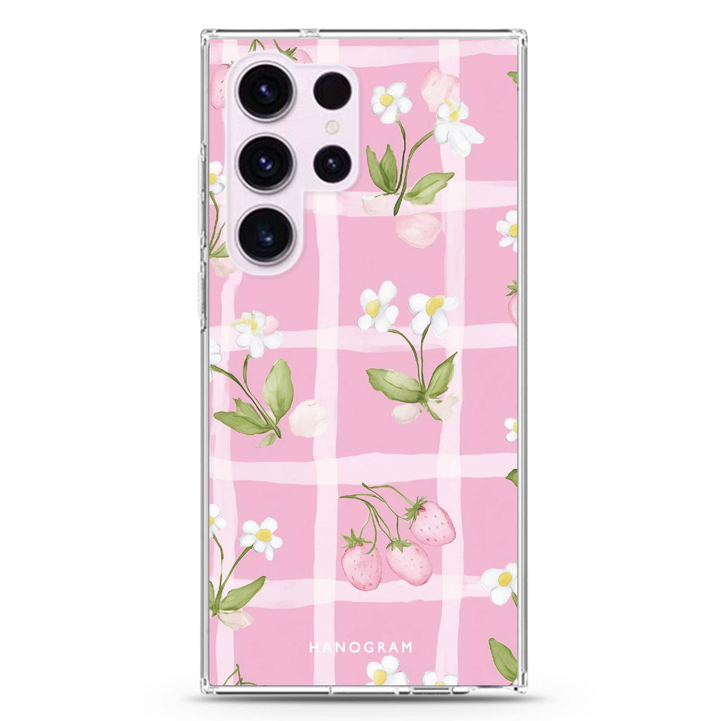 Berry Lace Samsung Galaxy Ultra 透明保護殼，適用 S26/S25/S24/S23 Ultra，圖1