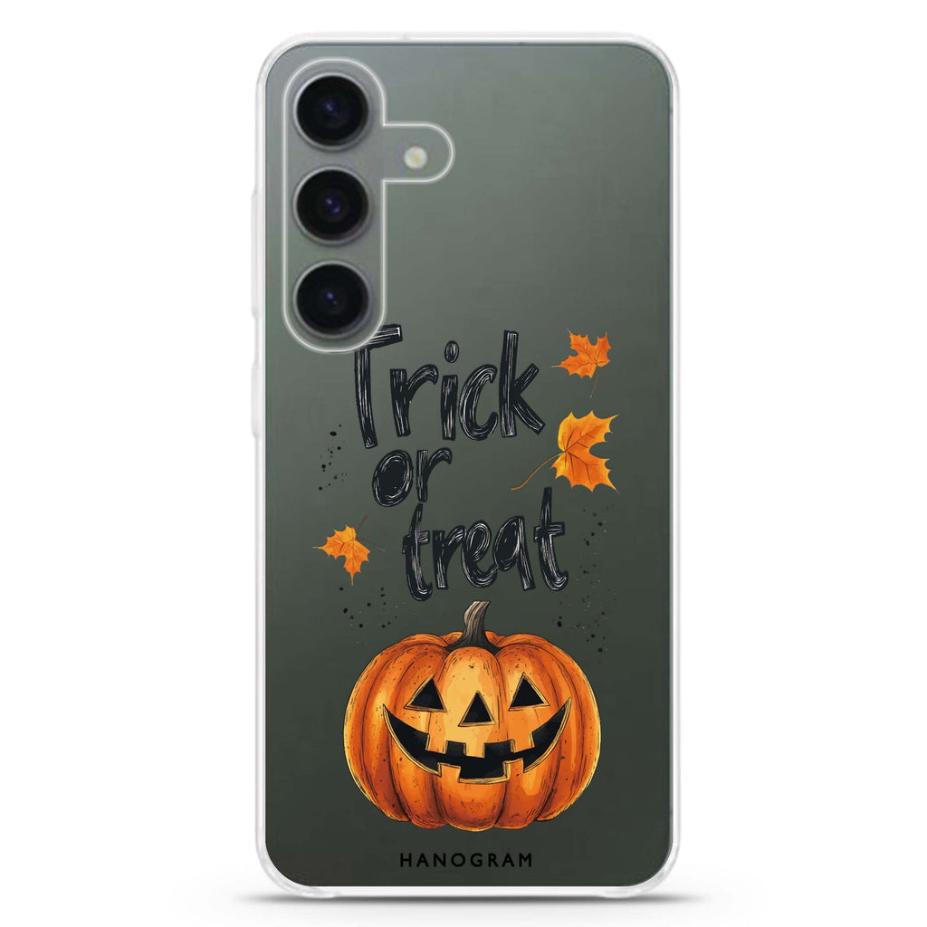 Trick or Treat Delight Samsung Galaxy S26/S25/S24 水晶透明保護殼正面展示