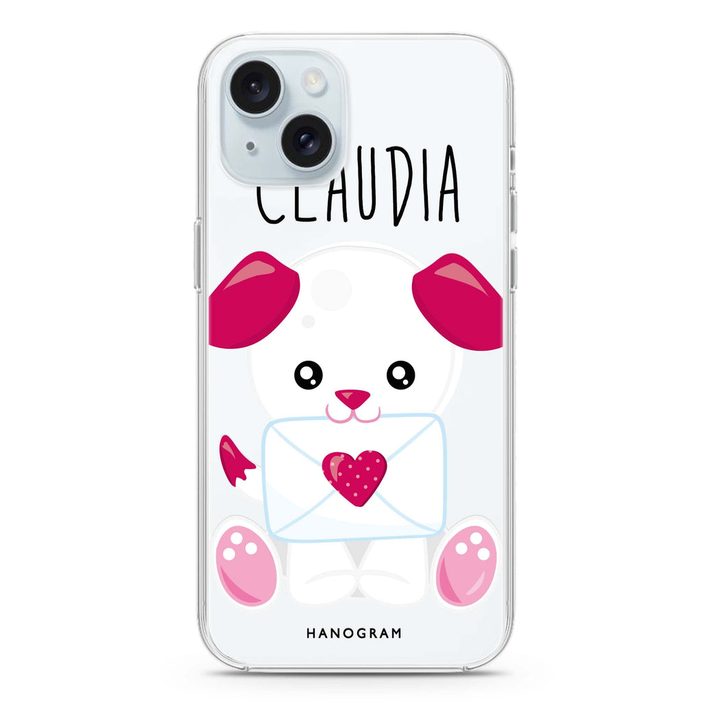 Lovely Dog iPhone 15 Plus Magsafe 兼容水晶透明保護殼