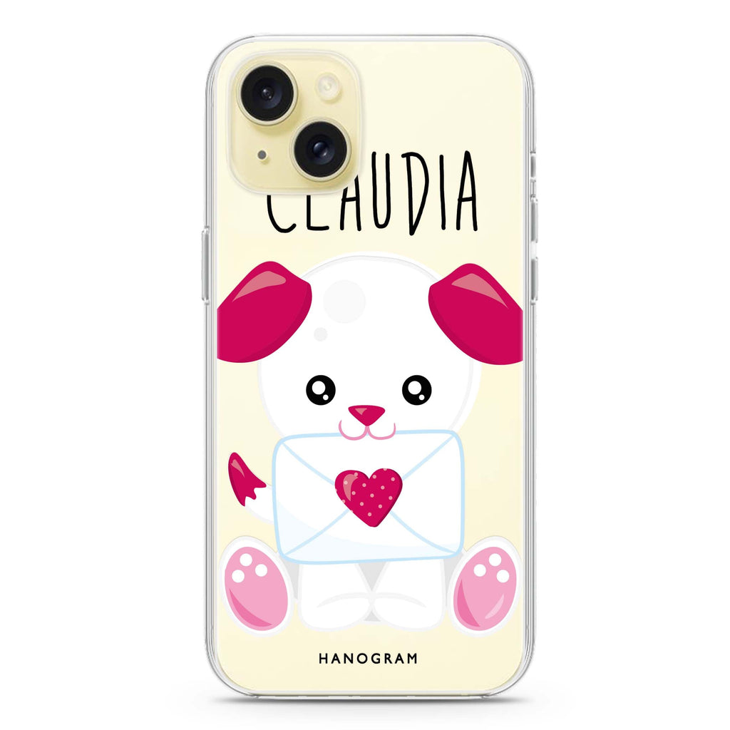 Lovely Dog iPhone 15 Magsafe 兼容水晶透明保護殼