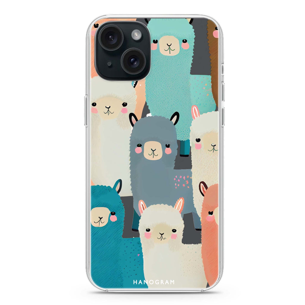 Cute Alpaca iPhone 15 水晶透明保護殼