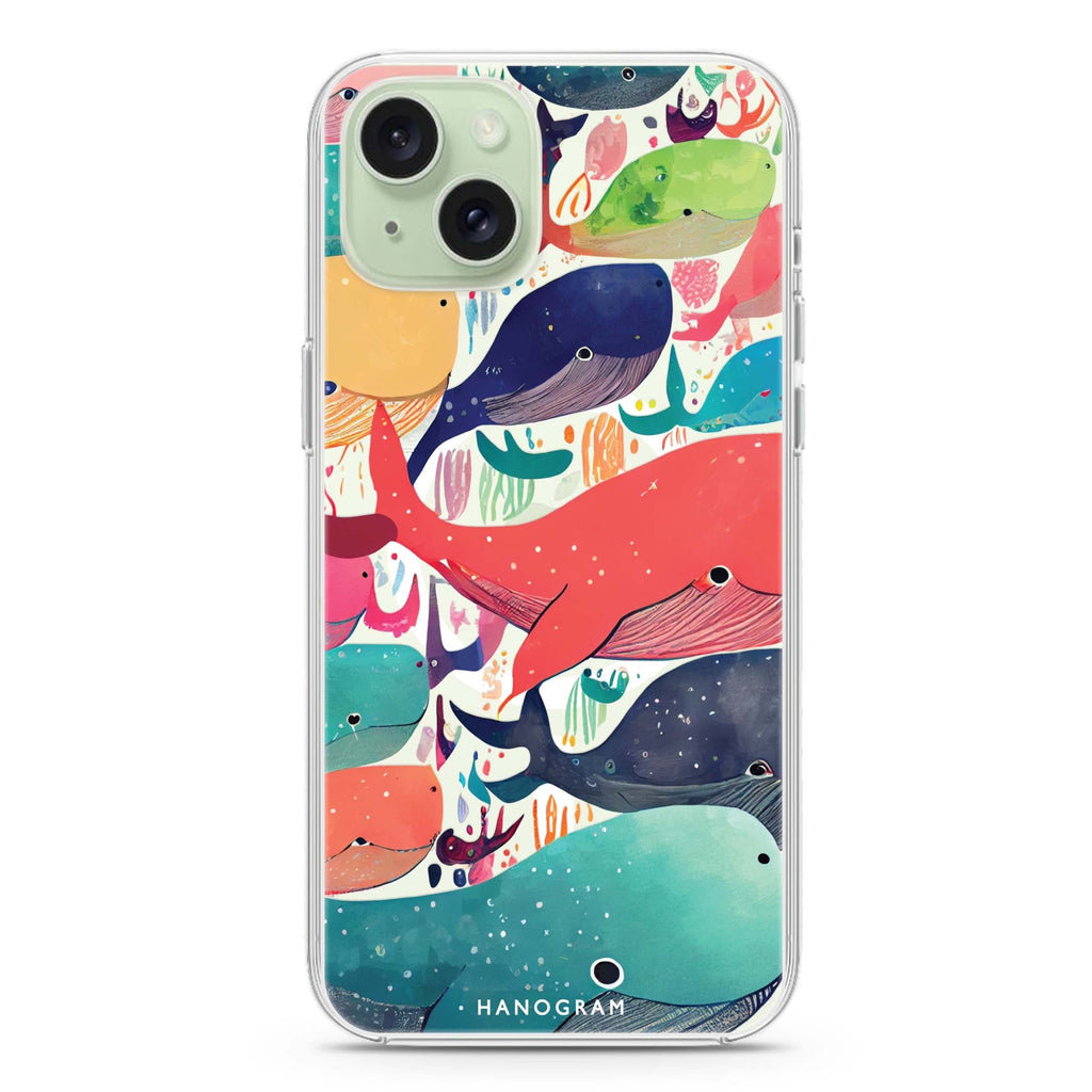 Whale Ocean iPhone 15 Magsafe 兼容水晶透明保護殼