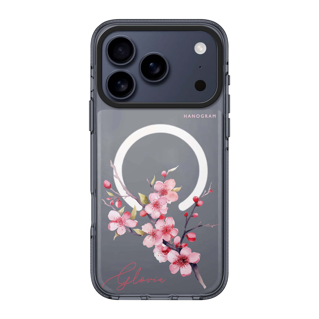 Petal Harmony iPhone 17 Pro Max MagSafe 水晶透明保護殼 花卉圖案設計 可自訂名字 圖1