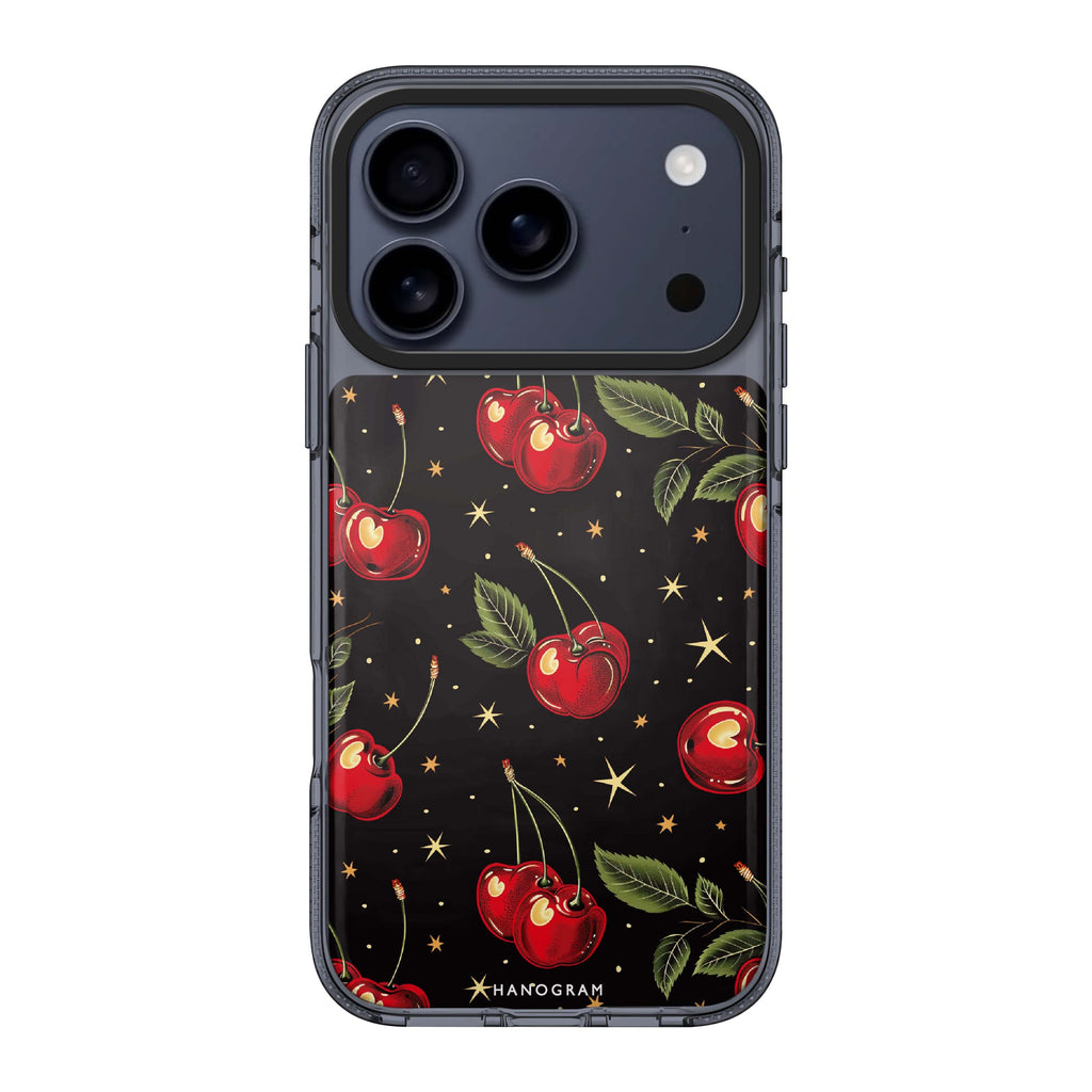 Cherry Harmony iPhone 17 Pro Max MagSafe 水晶透明保護殼 櫻桃圖案設計 圖1