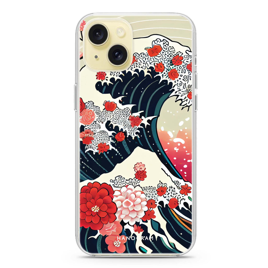 Waves & Flowers iPhone 15 plus 水晶透明保護殼