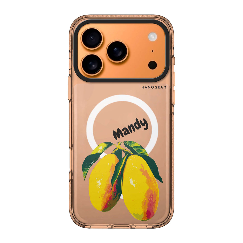 Mango Majesty iPhone 17 Pro Max MagSafe 水晶透明保護殼 芒果圖案設計 可自訂名字 圖1