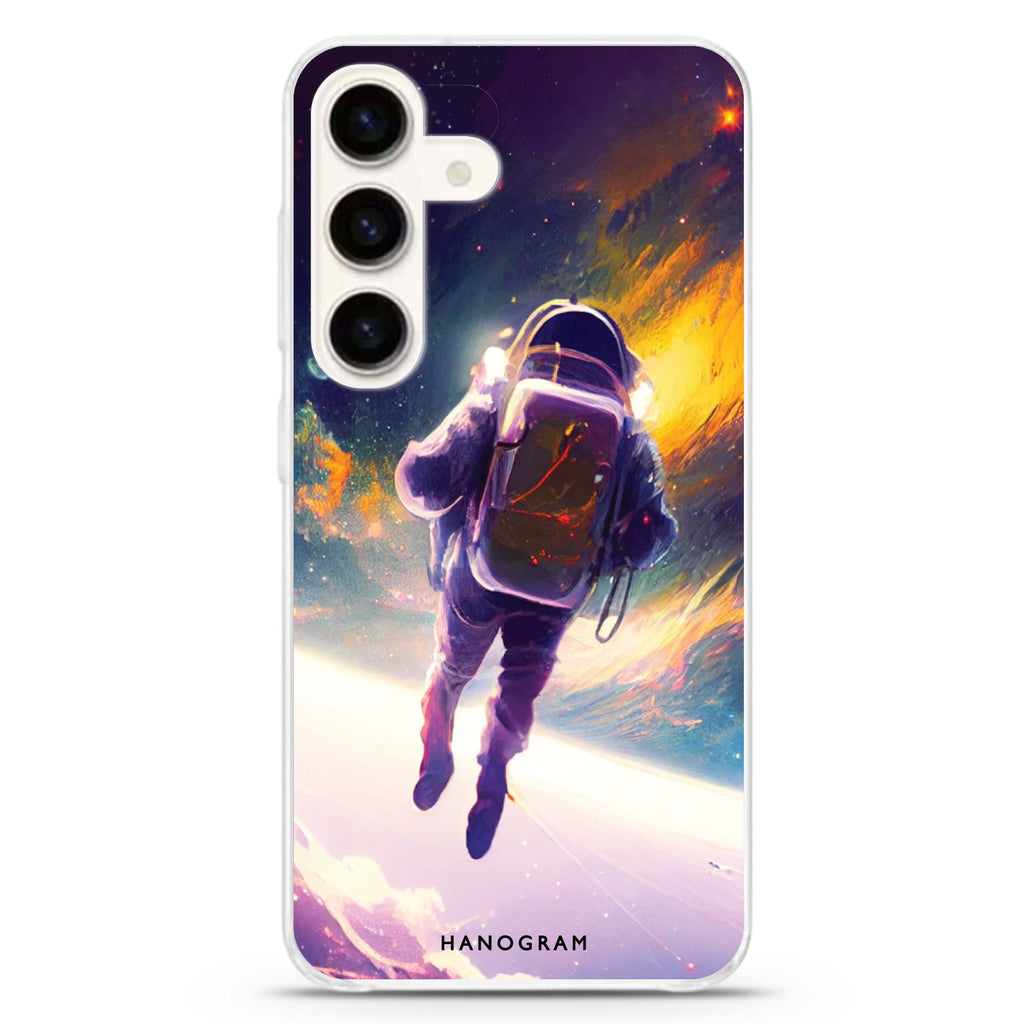 Flying Astronaut Samsung Galaxy S26/S25/S24 水晶透明保護殼正面展示