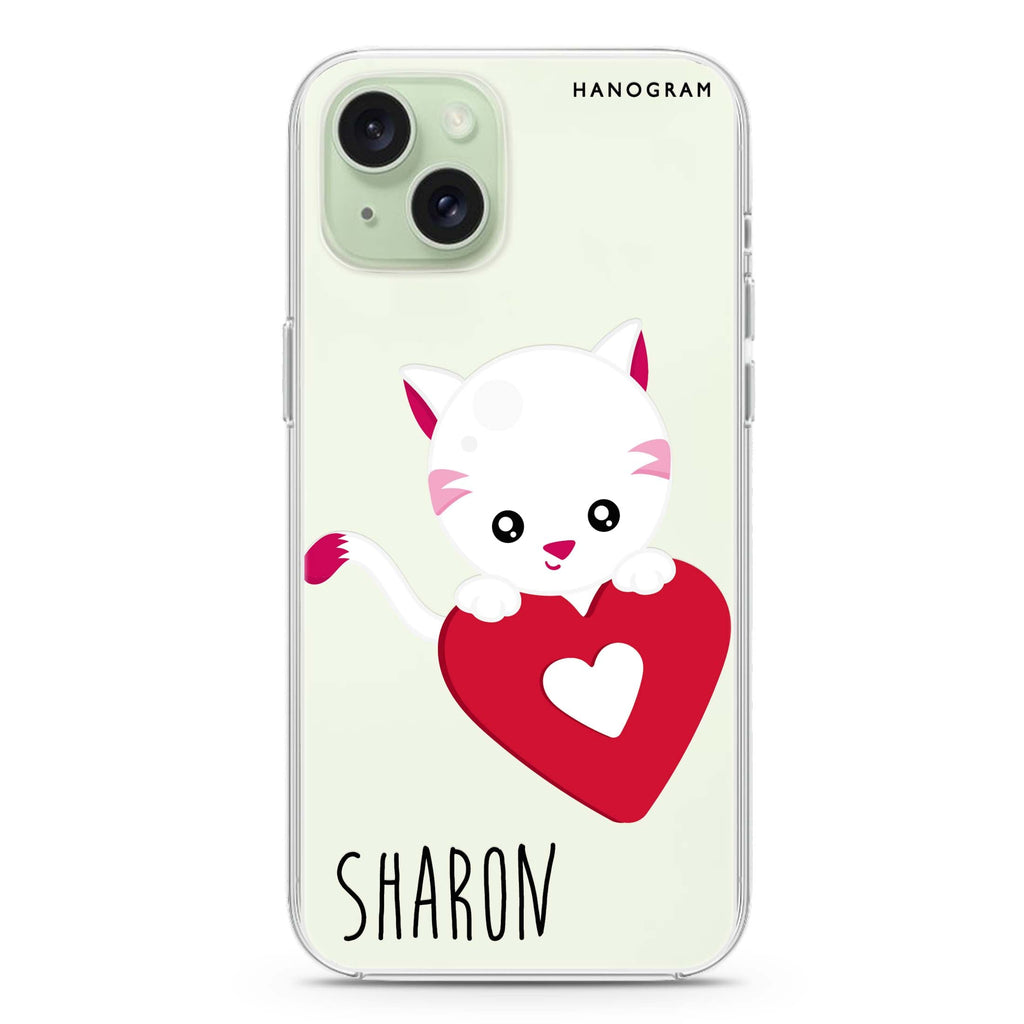 Lovely Cat iPhone 15 plus 水晶透明保護殼