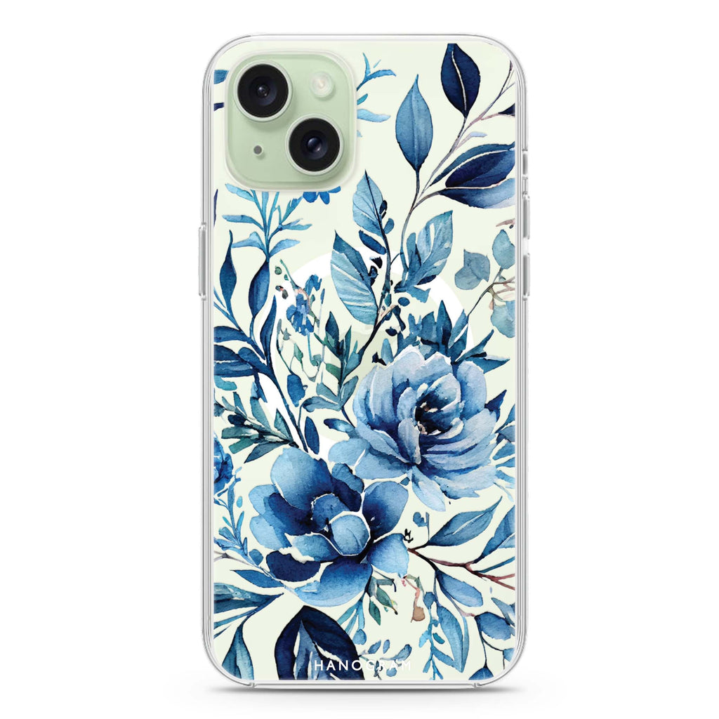 Floral iPhone 15 Plus Magsafe 兼容水晶透明保護殼