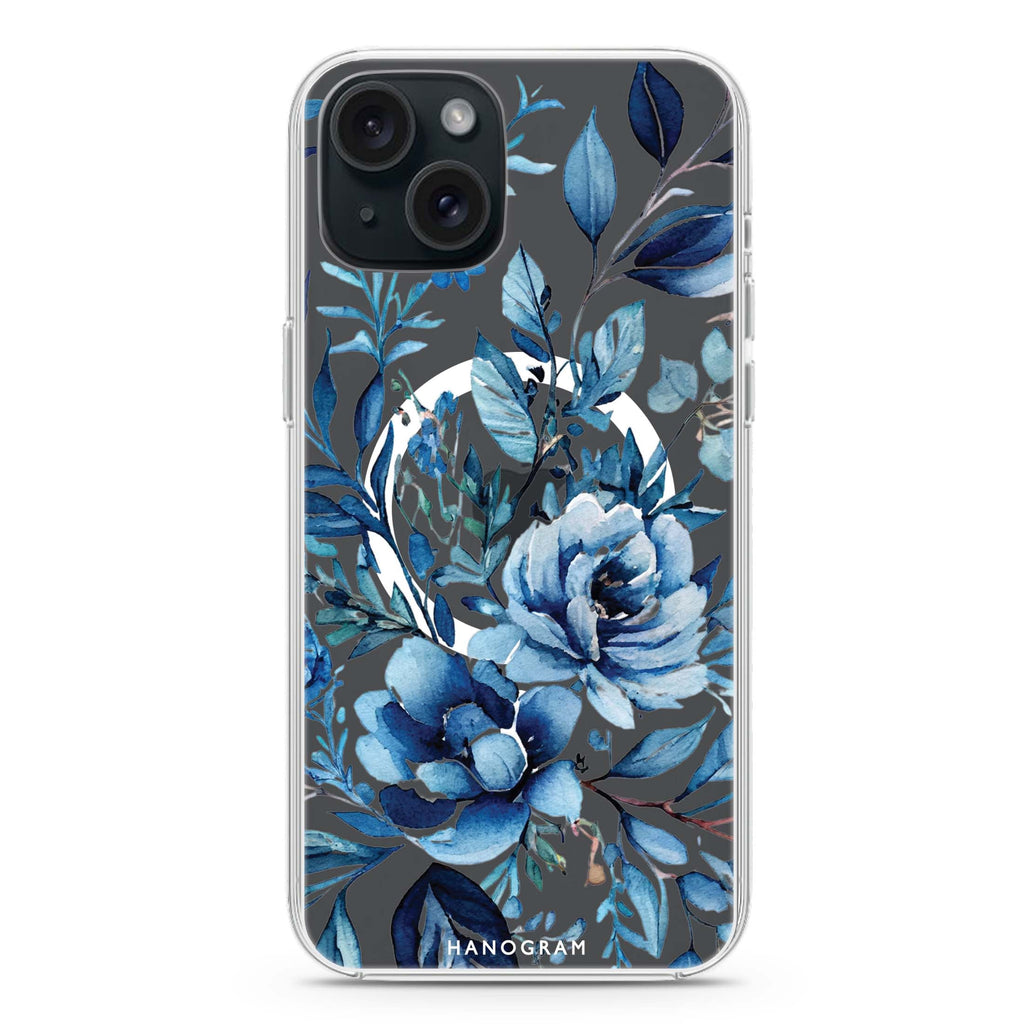 Floral iPhone 15 Magsafe 兼容水晶透明保護殼