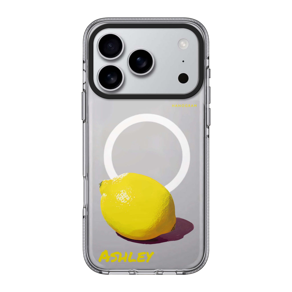 Lemon Lush iPhone 17 Pro Max MagSafe 水晶透明保護殼 水果圖案設計 可自訂名字及字色 圖1