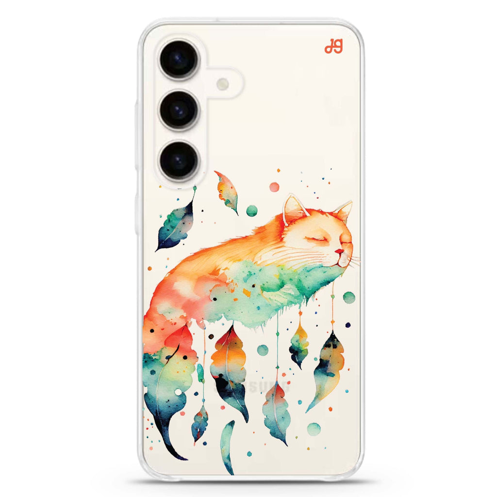 A Dream Cat Samsung Galaxy S26/S25/S24 水晶透明保護殼正面展示