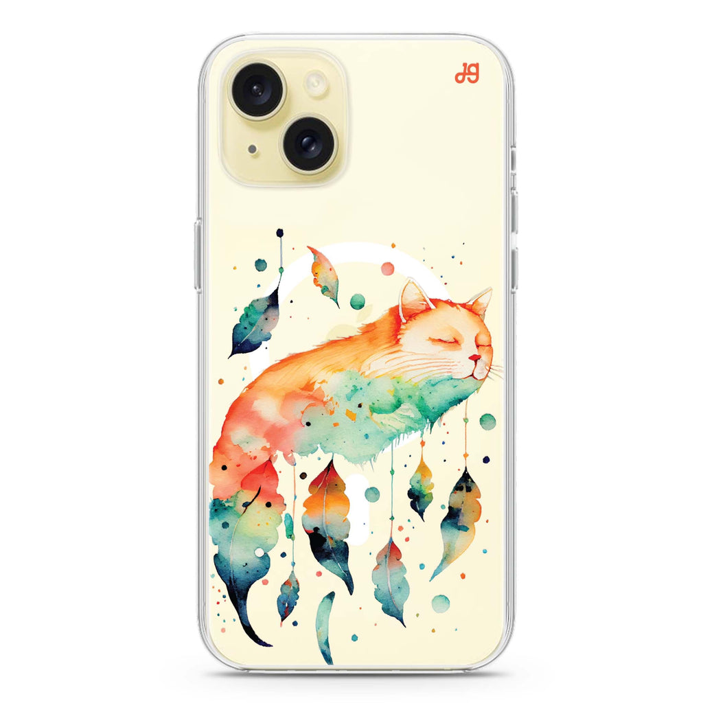 A Dream Cat iPhone 15 Plus Magsafe 兼容水晶透明保護殼