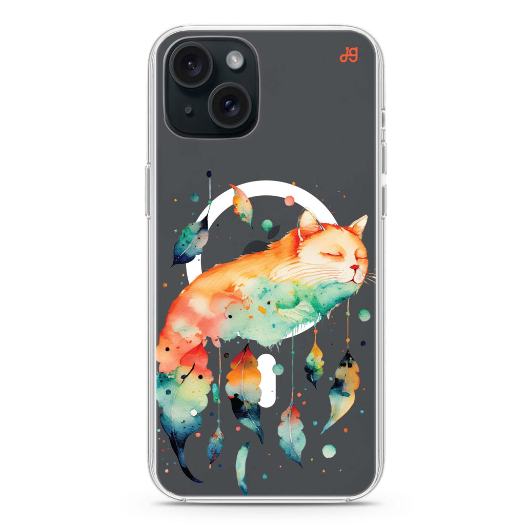 A Dream Cat iPhone 15 Magsafe 兼容水晶透明保護殼