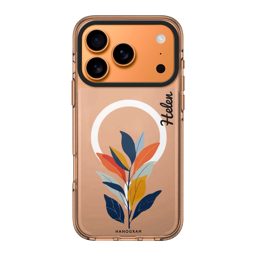 Flora Flat iPhone 17 Pro Max MagSafe 水晶透明保護殼 花卉圖案設計 可自訂名字及字色 圖1