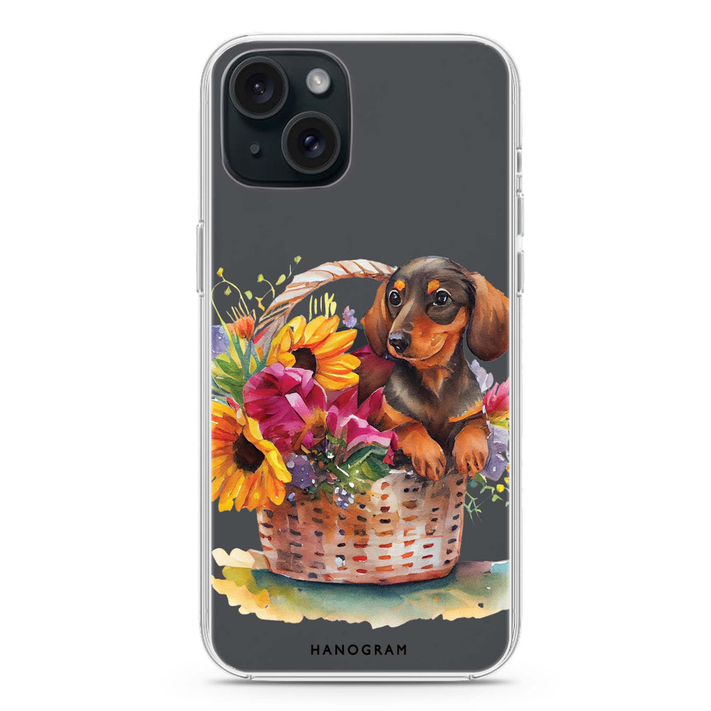 Floral & Dog iPhone 15 水晶透明保護殼