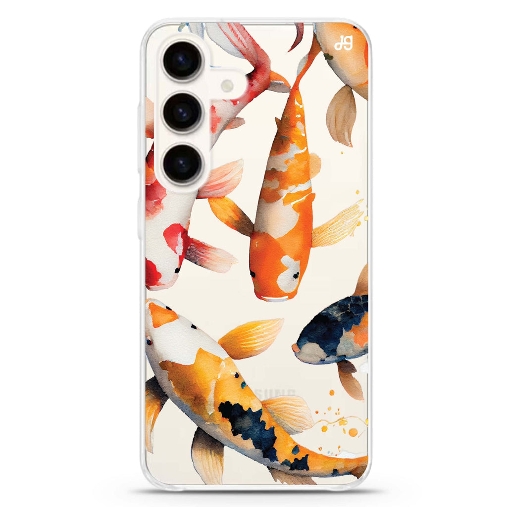 Koi fish Samsung Galaxy S26/S25/S24 水晶透明保護殼正面展示