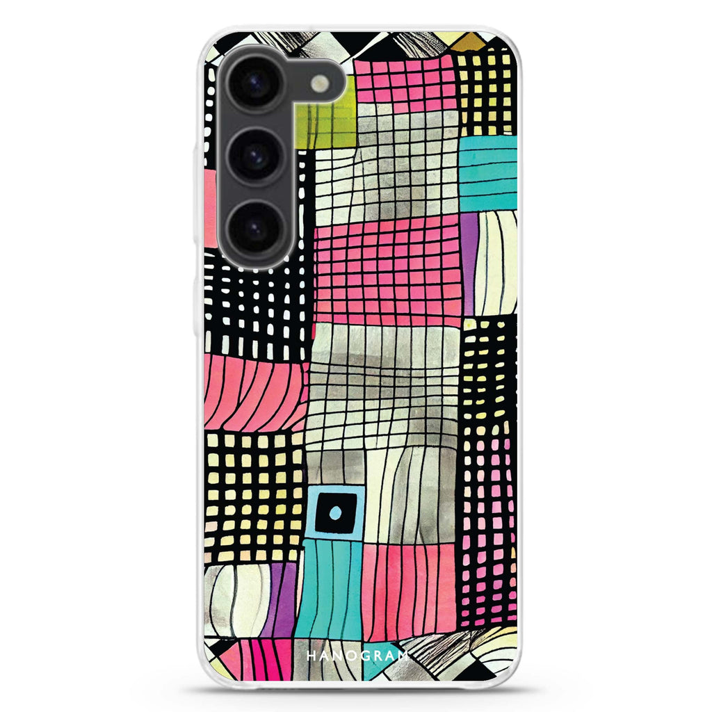 Abstract Checked Pattern Samsung Galaxy 水晶透明保護殼