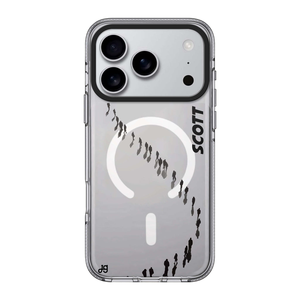 People Points iPhone 17 Pro Max MagSafe 水晶透明保護殼 人像插畫設計 可自訂名字 圖1