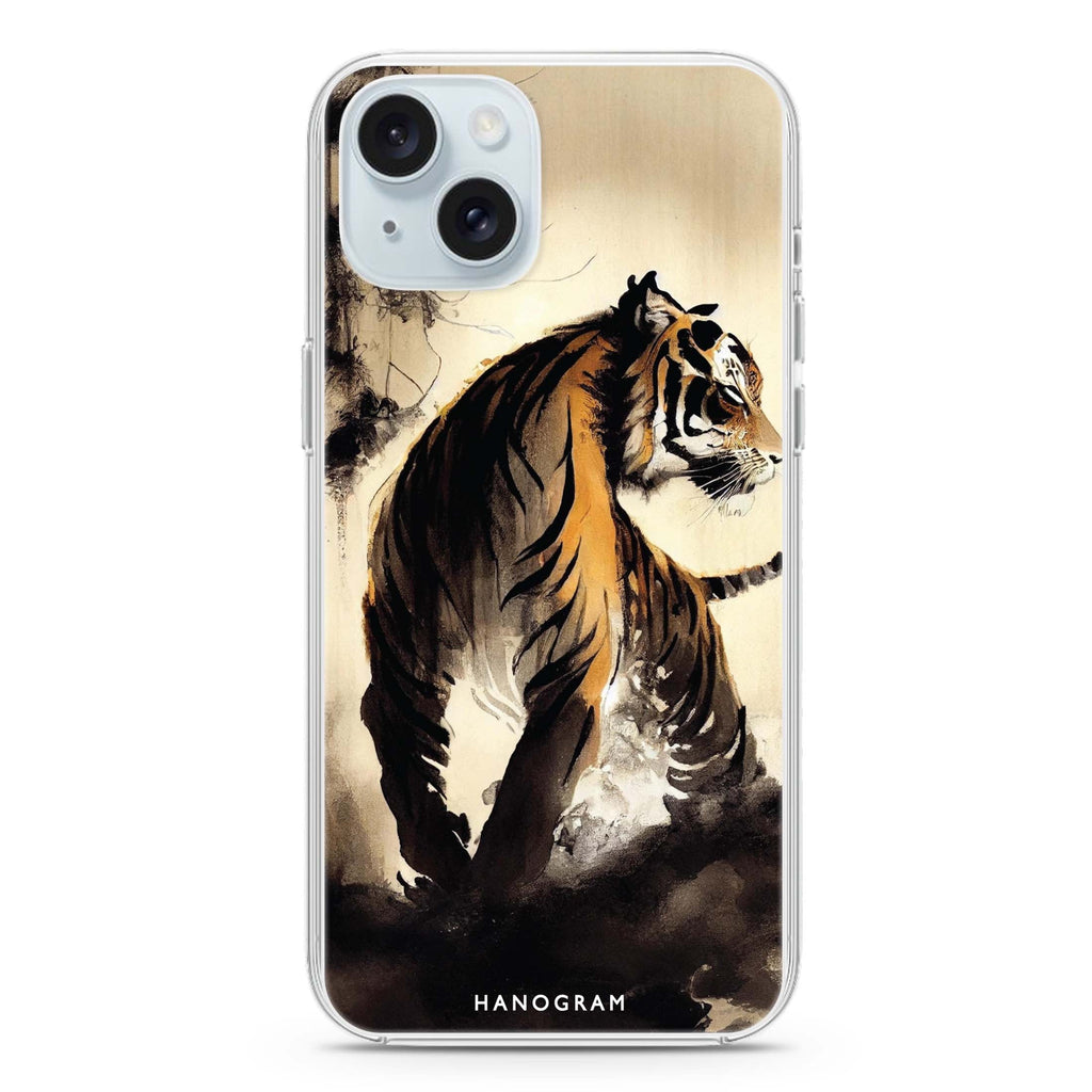 Tiger Painting iPhone 15 plus 水晶透明保護殼