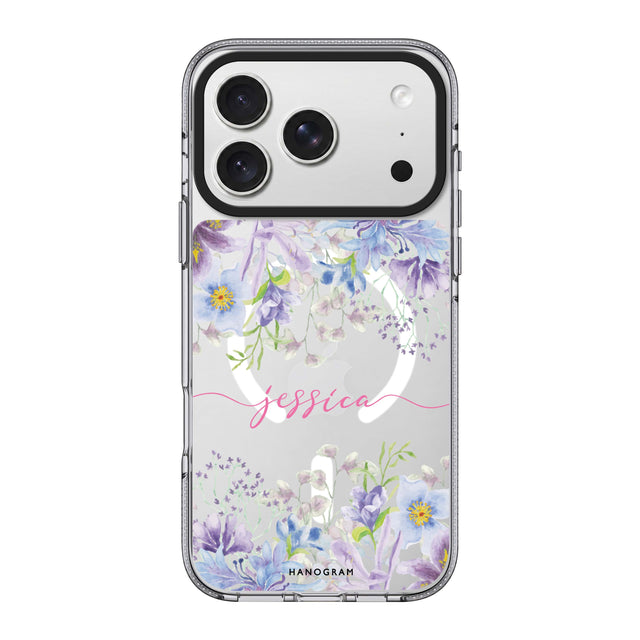 Hanogram Flowers Bloom — iPhone 18 Pro / Pro Max SILVER 配色，MagSafe Clear Case